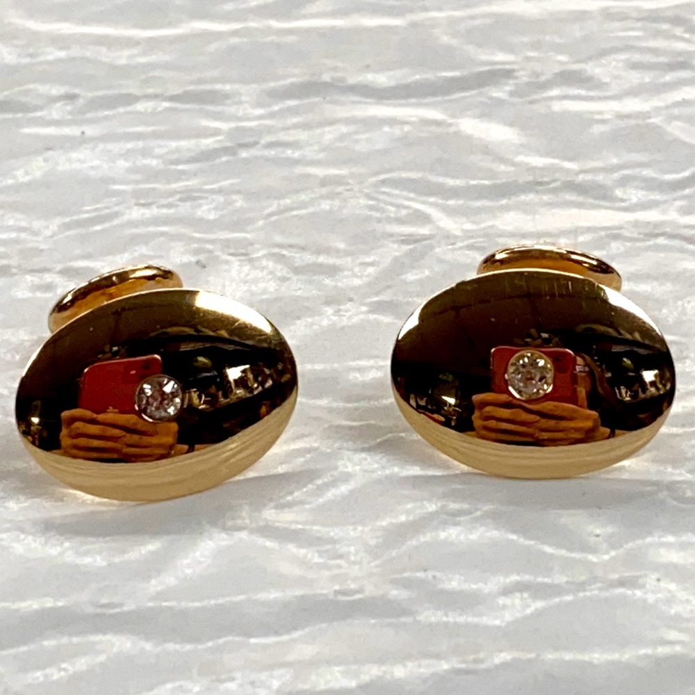 Gold and Diamond Cuff Links